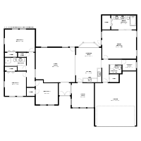 4 Bedroom 2 and a Half Bath House Floor Plan