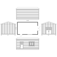Shed Floor Plan with Elevation Views.sdr