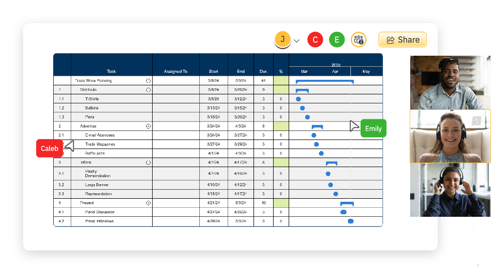 Collaborate on Gantt Charts