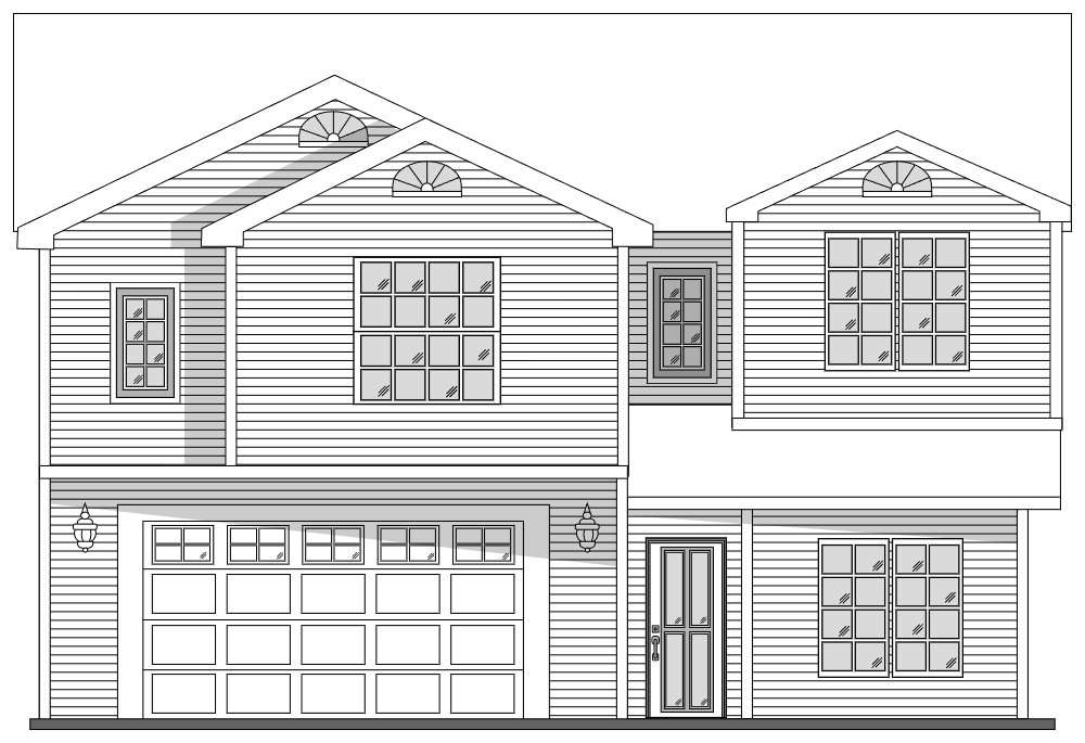 Example Image: House Elevation in B&W