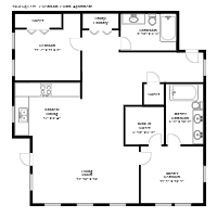 2 Bedroom 2 Bath House Floor Plan