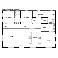 3 Bedroom 2 Bath Barndominium House Plan