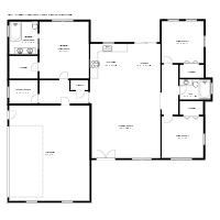 3 Bedroom 2 Bath Contemporary Ranch House Plan with Garage