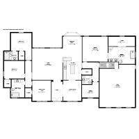 4 Bedroom 3.5 Bath Contemporary Ranch House Floor Plan