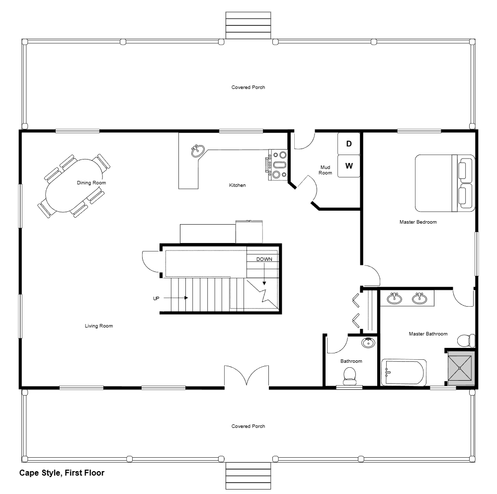 Example Image: House Plan - Cape Style
