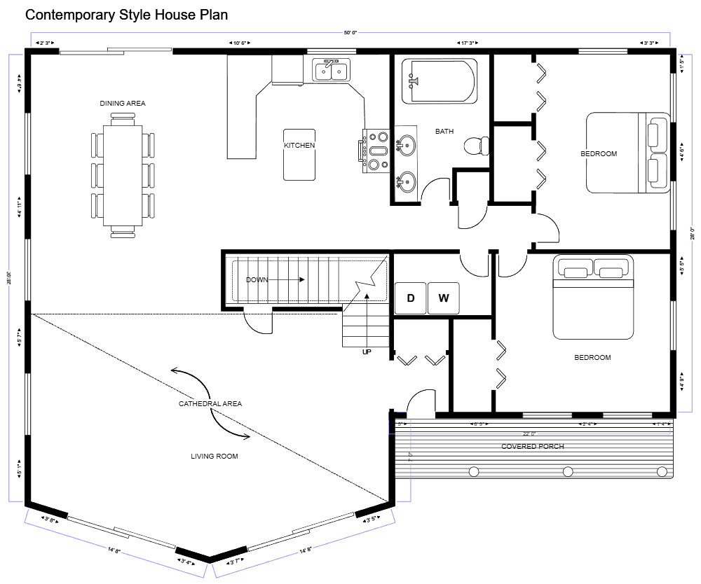 Example Image: House Plan - Contemporary