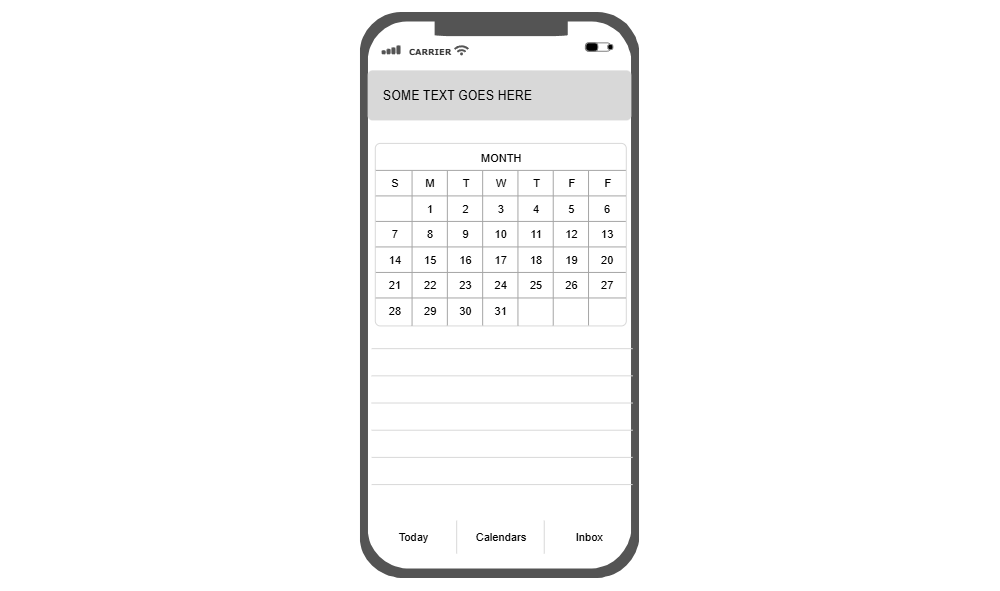 Example Image: iOS - Calendar