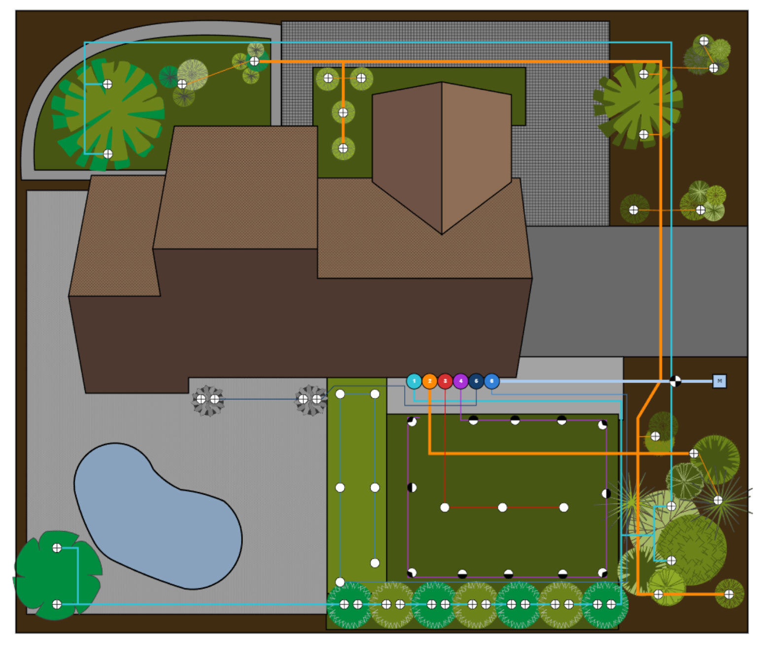 Colorized irrigation design