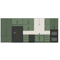 Kitchen Elevation with Cabinets