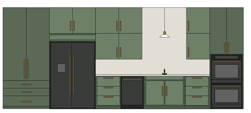 Example Image: Kitchen Elevation with Cabinets