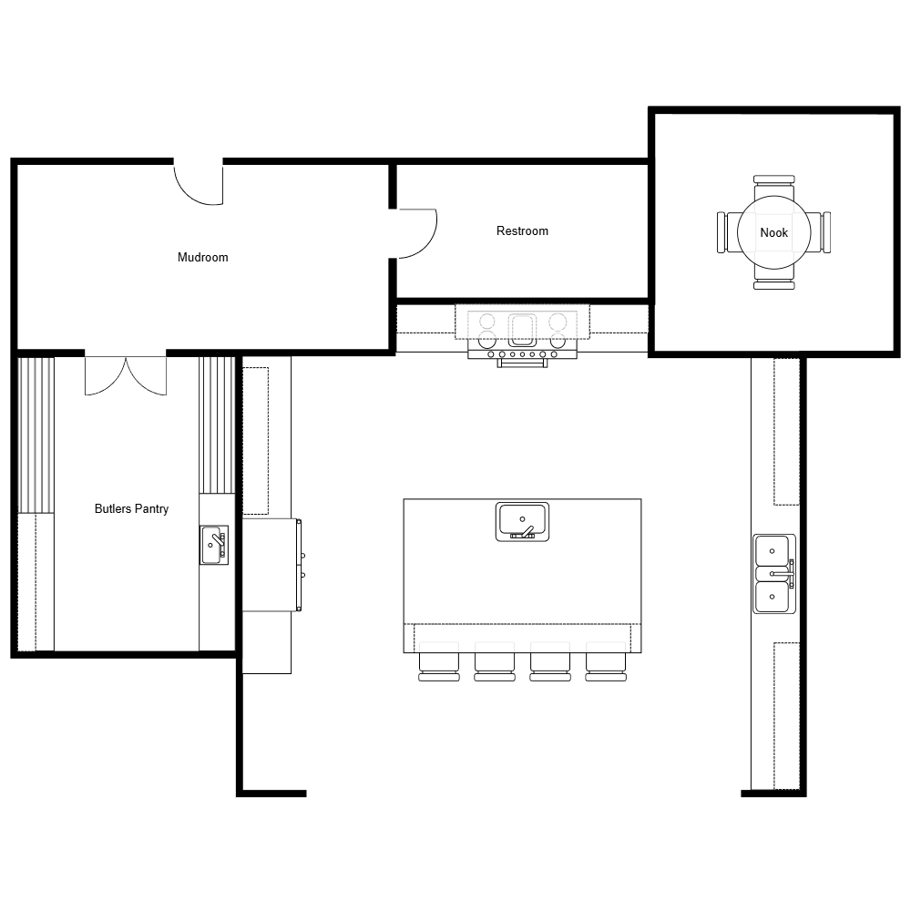Example Image: Kitchen Renovation Plan with Butler's Pantry and Mudroom