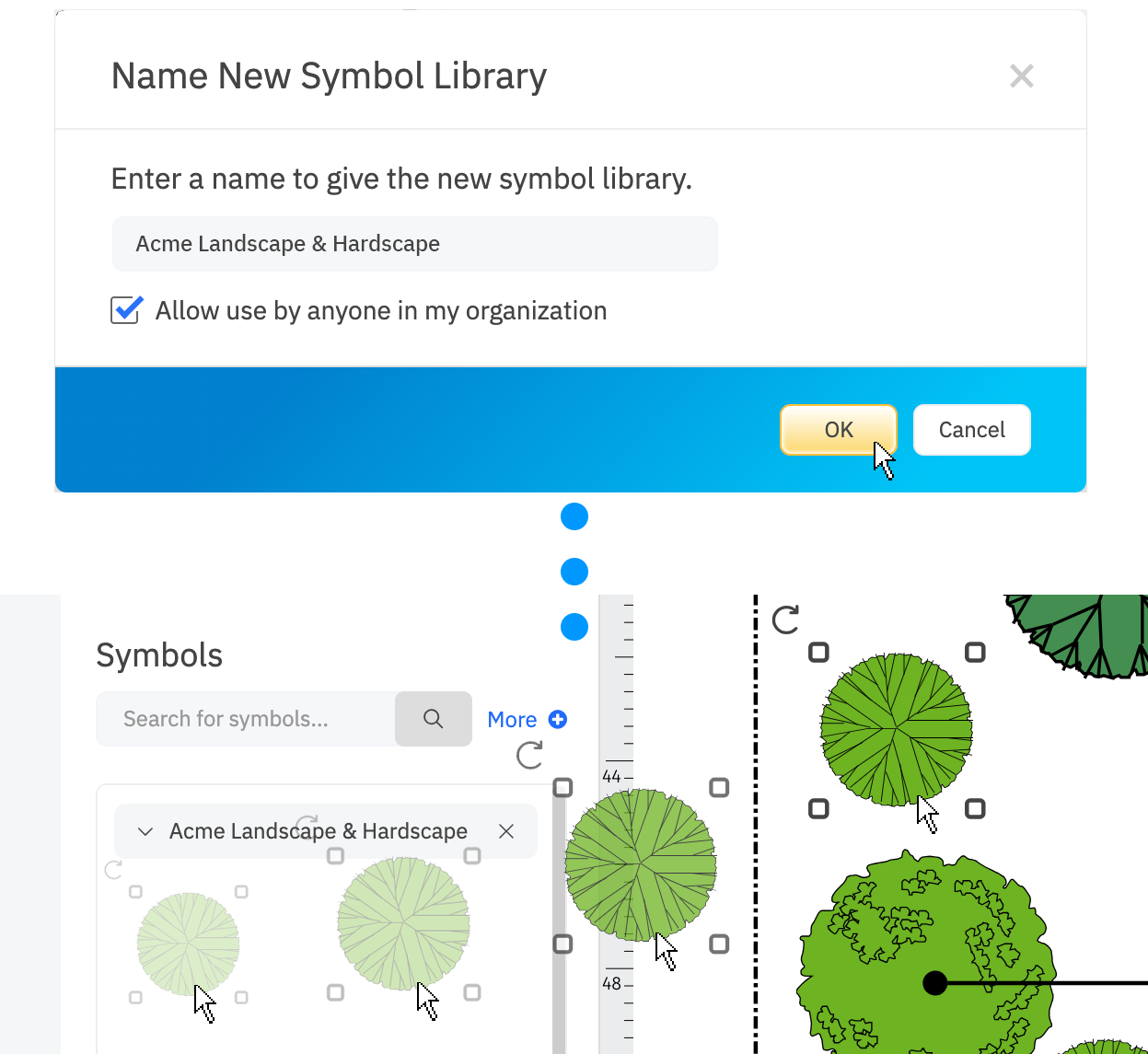 Creating custom landscape symbol library