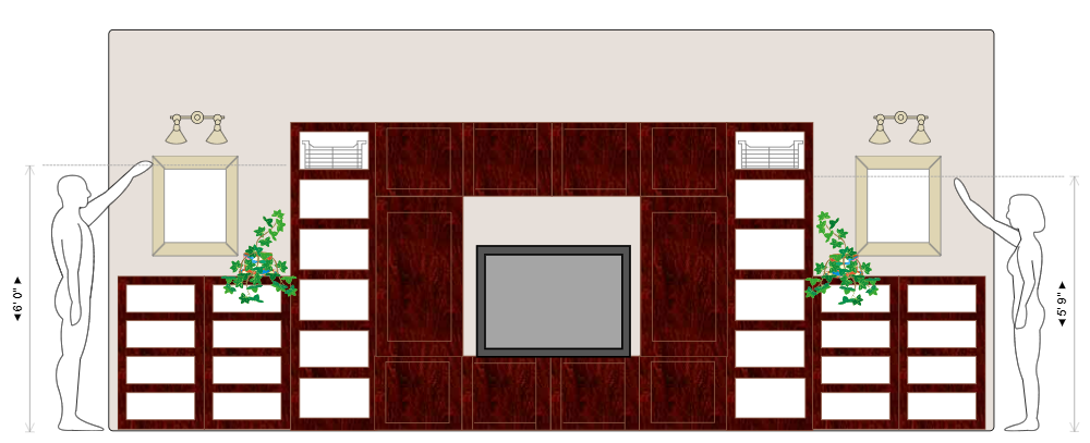 Example Image: Dark Wood Entertainment Center Elevation