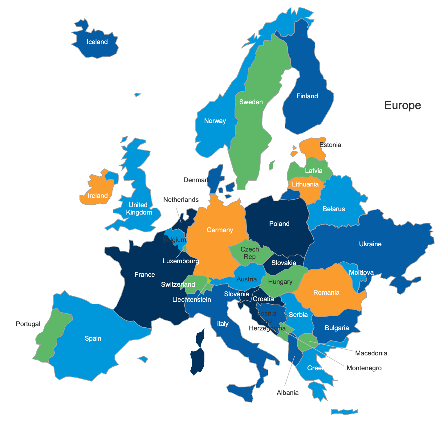 Editable Europe Maps