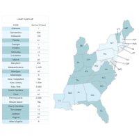 Lyme Disease - East Coast Map