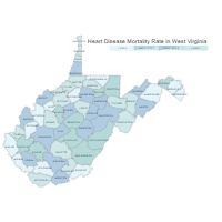 West Virginia Heart Disease Map