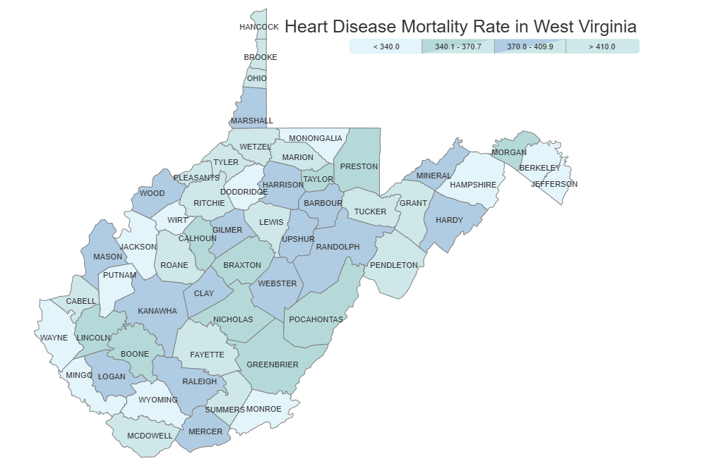 Example Image: West Virginia Heart Disease Map