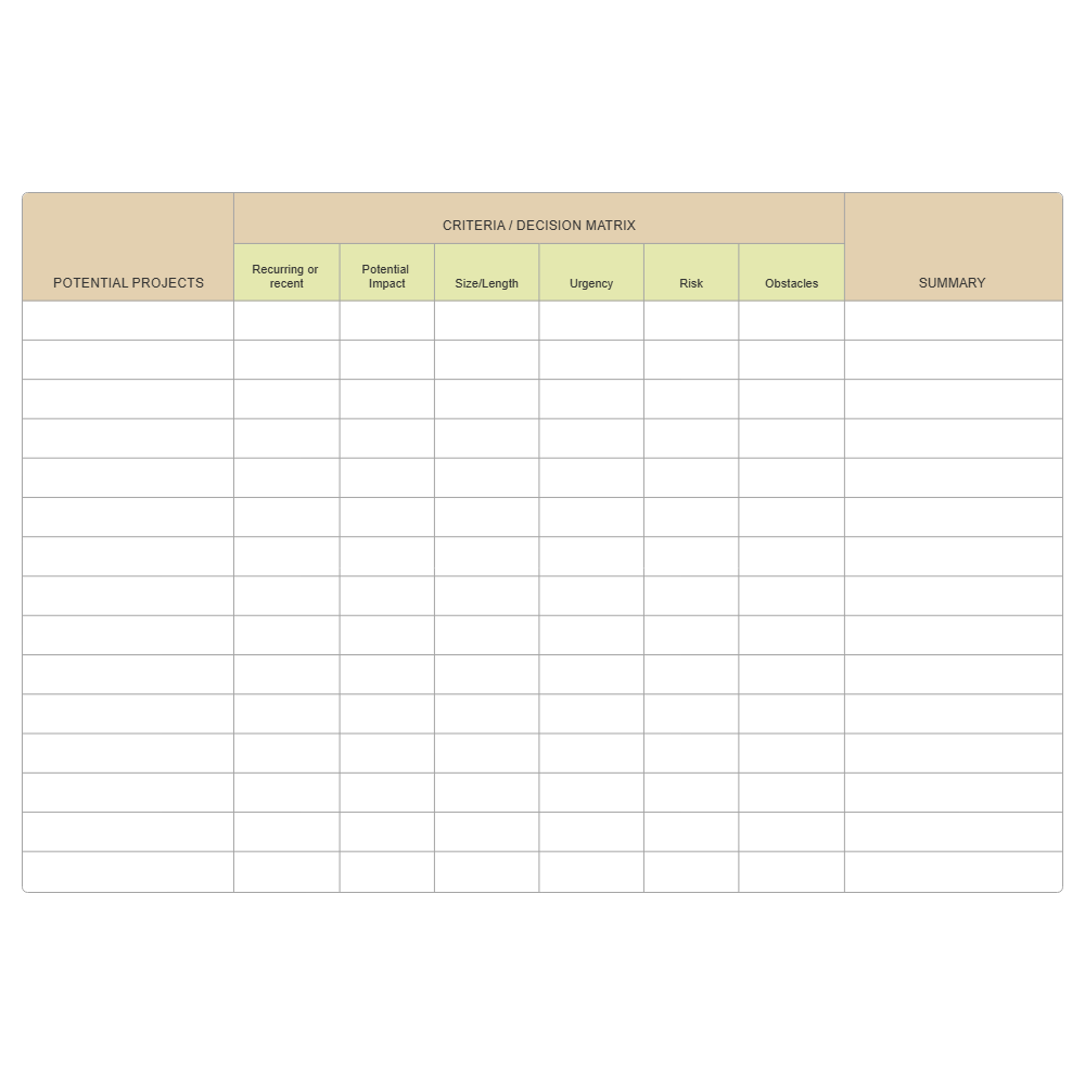 Example Image: Criteria Decision Matrix