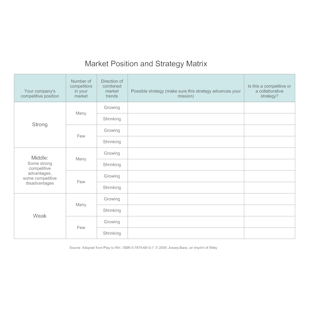 Example Image: Market Position and Strategy Matrix