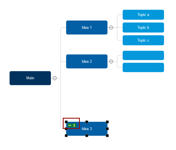 Adjust spacing on a mind map