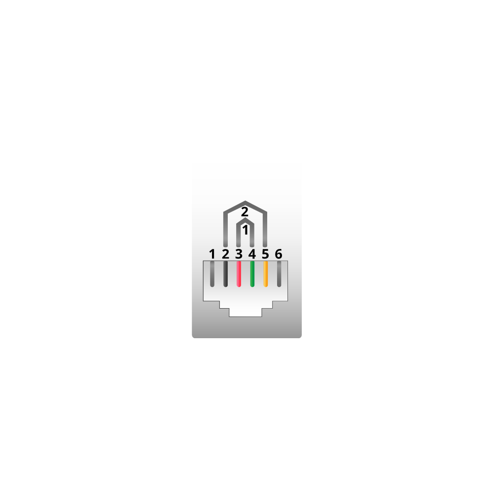 Example Image: Category 3 Residential 6x4 Quad Modular Jack Pinning Diagram