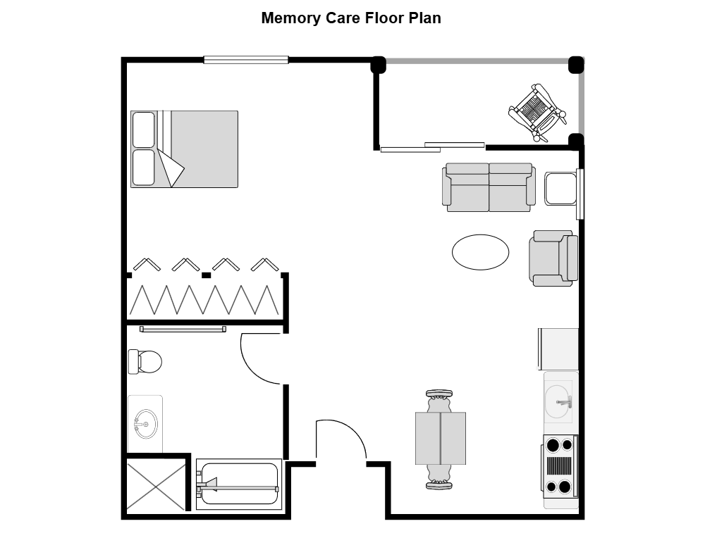 Example Image: Nursing Home Unit Floor Plan