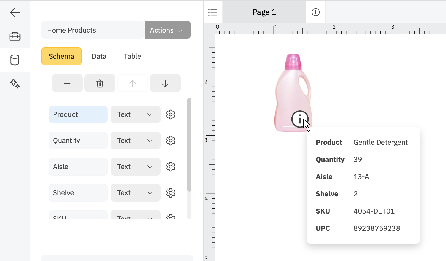 Shape data on planogram symbols