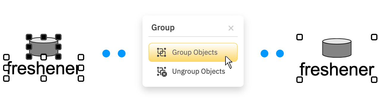 Group label with shape