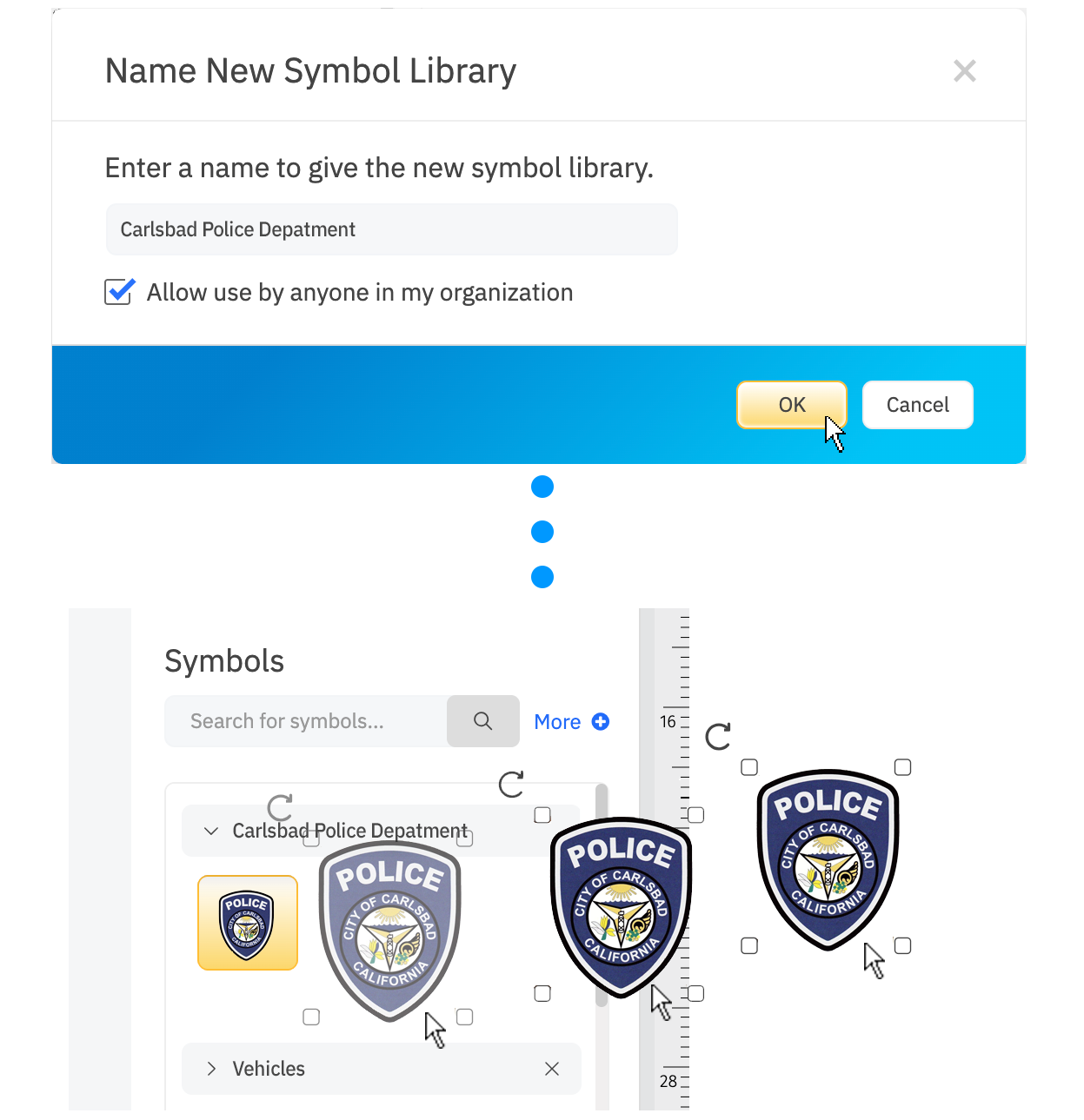 Making custom police symbol library