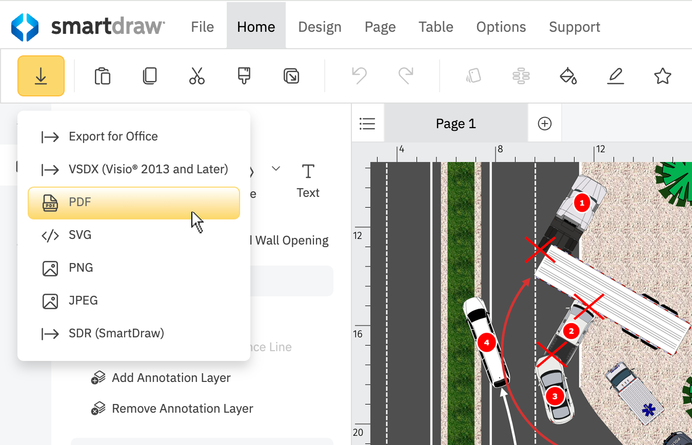 Export drawing to PDF