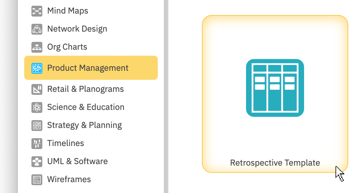 Choosing retrospective template