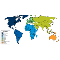 Editable World Sales Territory Map