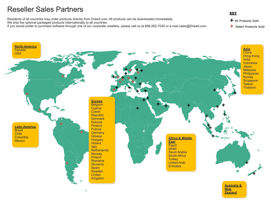 Reseller world map