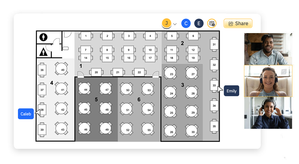Collaborate on seating charts