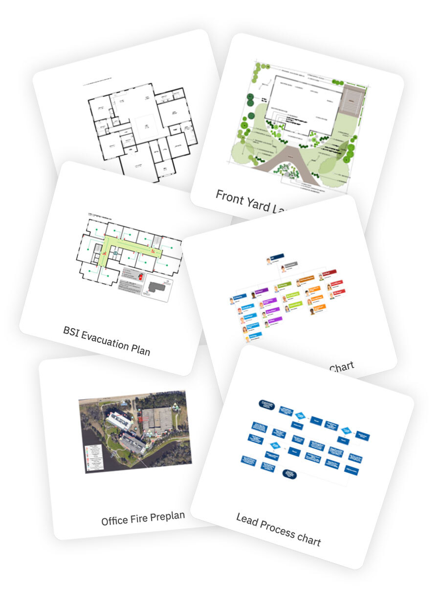 Collage of SmartDraw diagram examples