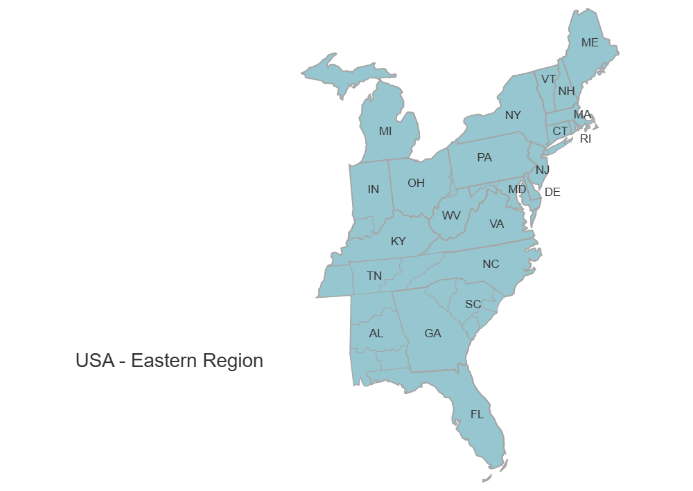 Example Image: USA Region - Eastern