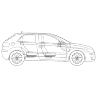 Vehicle Diagram - 2-Door Compact Car Side View