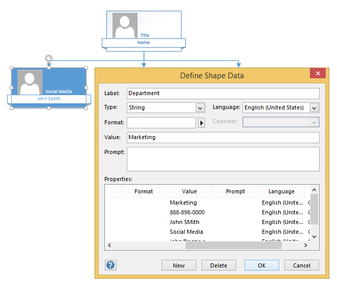 Visio shape data