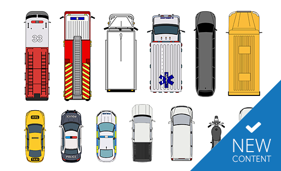 Detailed accident reconstruction symbols