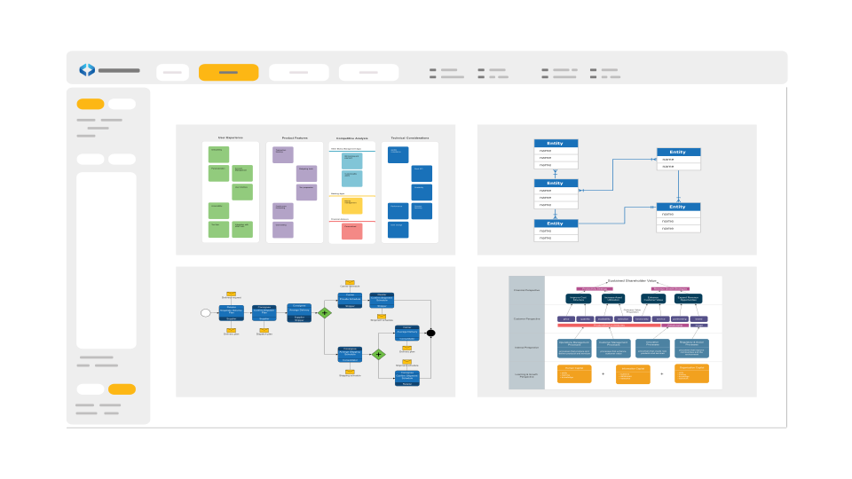 Multi-diagram whiteboard
